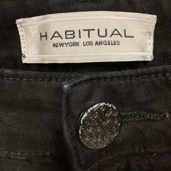 Habitual Black Jeans, Size 28, Skinny Straight Leg, Stretchy Soft Brushed Cotton - Picture 4 of 12